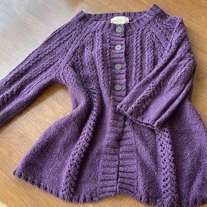 Purple 3/4 Sleeve Cardigan